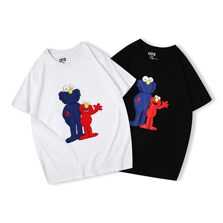 

Sesame Street kaws x Sesame Street L Joint Series Sleeves Popular Brand Short Sleeve T-shirt