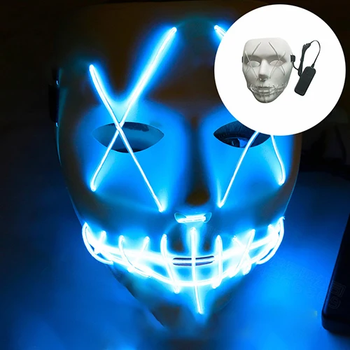 Маска для Хэллоуина светодиодный светящийся Смешные Маски The Purge eyear Great Festival cosplay Костюмные принадлежности Вечерние Маски - Цвет: 4