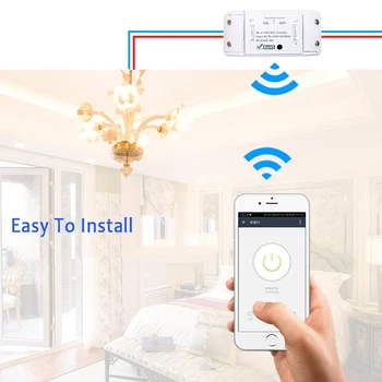 

Smart WiFi Light Switch Tuya APP Universal DIY Module for Smart Home Wireless Remote Control WorEks with Alexa Google Home