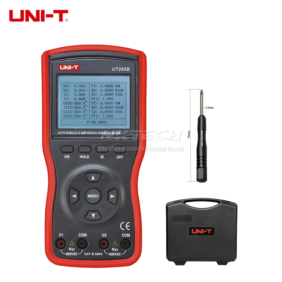 UT265B 2-Phase UNI-T UT265B UT267B интеллигентая(ый) 2-фазный двойной зажим вольтамперметр Автоматический цифровой фазометр RS232 передачи данных переменного тока постоянного тока Вольт Ампер Гц - Цвет: UT265B 2-Phase