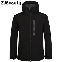 Зимняя мужская Осенняя Лыжная теплая куртка Повседневная модная однотонная Водонепроницаемая быстросохнущая дышащая спортивная уличная куртка на молнии с капюшоном# g4