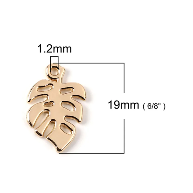 DoreenBeads модные цинковые подвески из сплавов лист золота для самодельных ювелирных изделий Компоненты 19 мм x 13 мм(4/"), 4 шт
