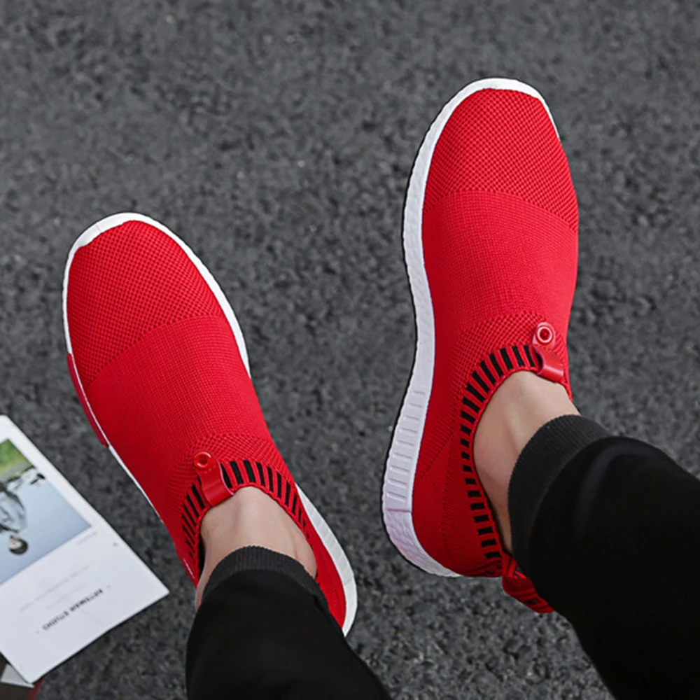 SHUJIN Women Sneakers Vulcanized Shoes Sock Sneaker Women Autumn Slip On Flat Shoes Women Plus Size Walking Flat Shoes