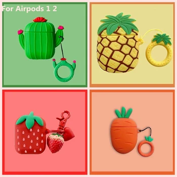 

Cute fruit cactus Soft Silicone Headphone Case for Apple Airpods 1 2 Bluetooth Wireless Earphone Protective Skin Cover Box