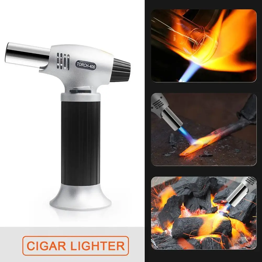 

Outdoor BBQ Lighter Cigar Torch Turbo Lighter Jet Butane Spray Cigarette Metal Pipe Windproof Gun Gas For Kitchen Lighter Z1N8