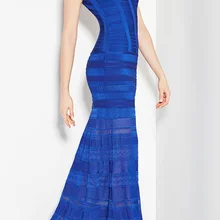 Новое поступление женские платья Pointelle HL синее длинное Бандажное платье