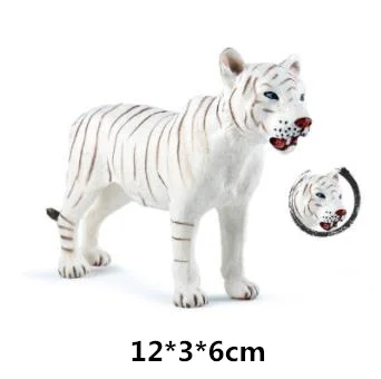 White tigress Имитация животных диких животных ферма в африканском стиле Саванна лев Король птица серия леопард кошка пантера Ягуар детские игрушки подарок - Цвет: White tigress