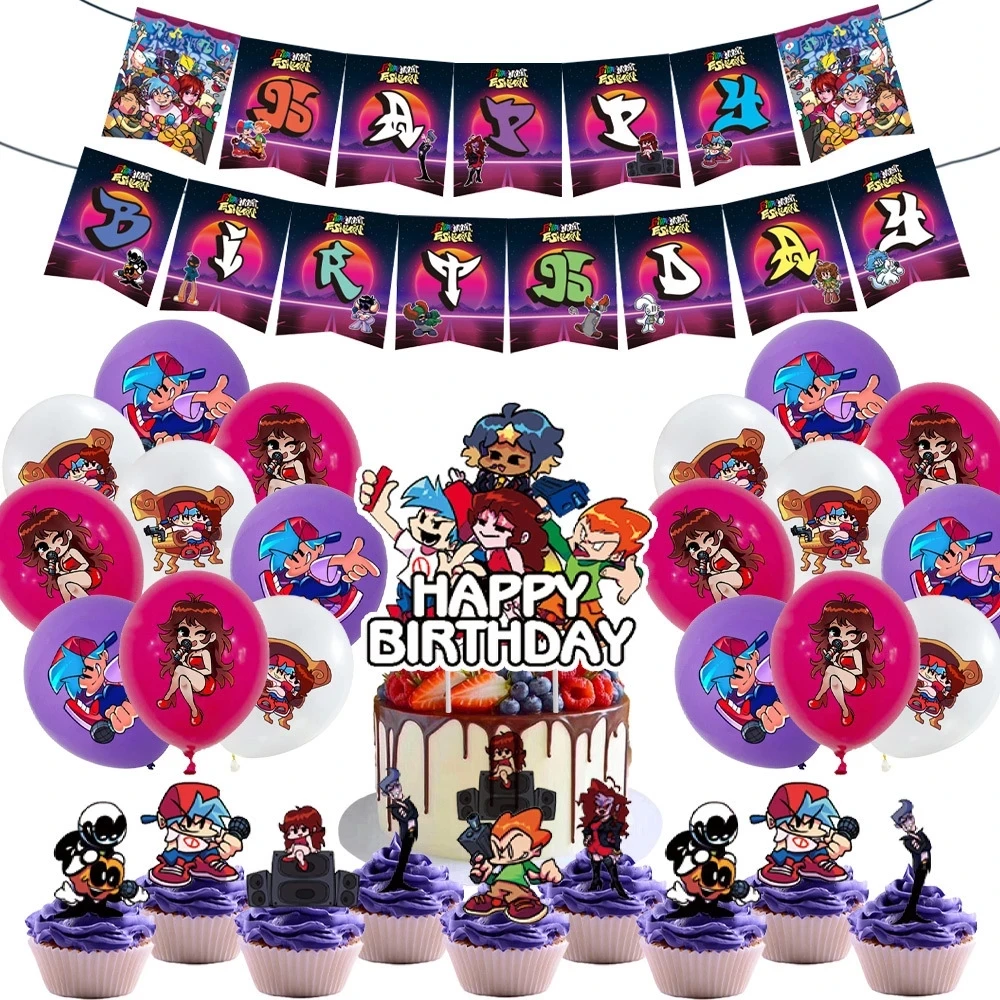 FNAF At Five Nights Birthday Party Decorations Balloon Disposable Tableware  Plate Backdrop Cake Topper Supplies Kids Gift Figure - AliExpress