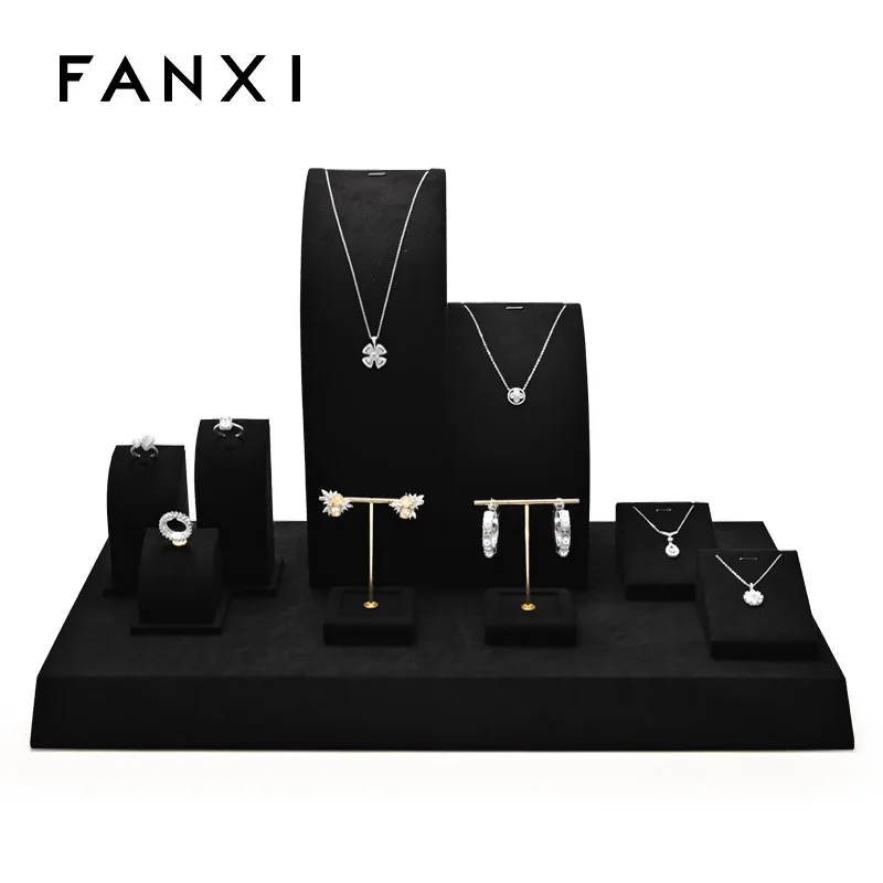 Jewelry Display Stand Necklace Earrings Ring Pendant Light Luxury Window Display Props Black jewelry packaging