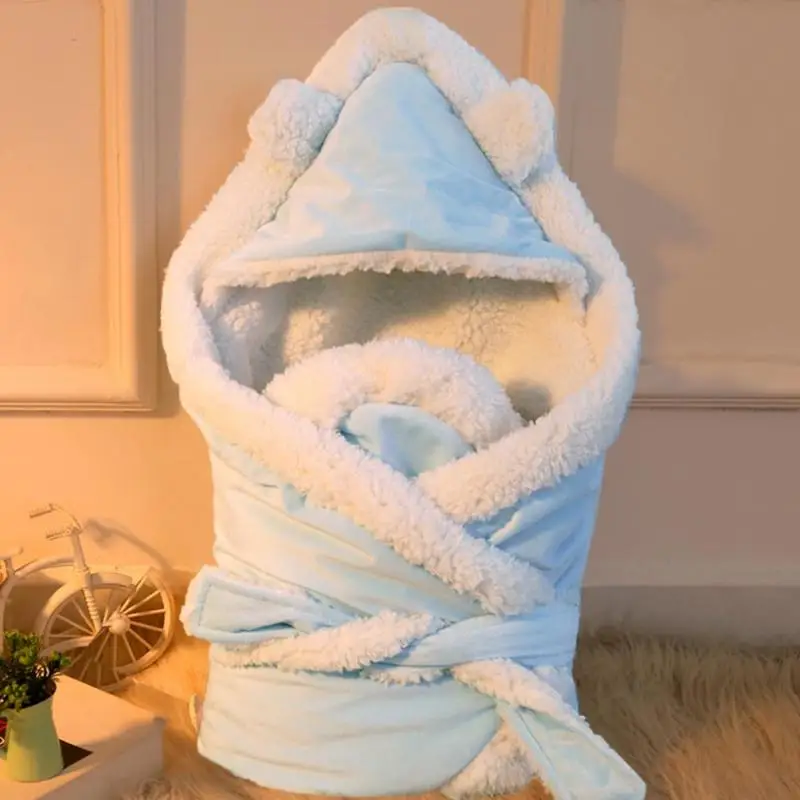 Спальные мешки для новорожденных; Удобный Пояс с капюшоном и карманом; зимняя теплая пеленка; мягкое одеяло для младенцев