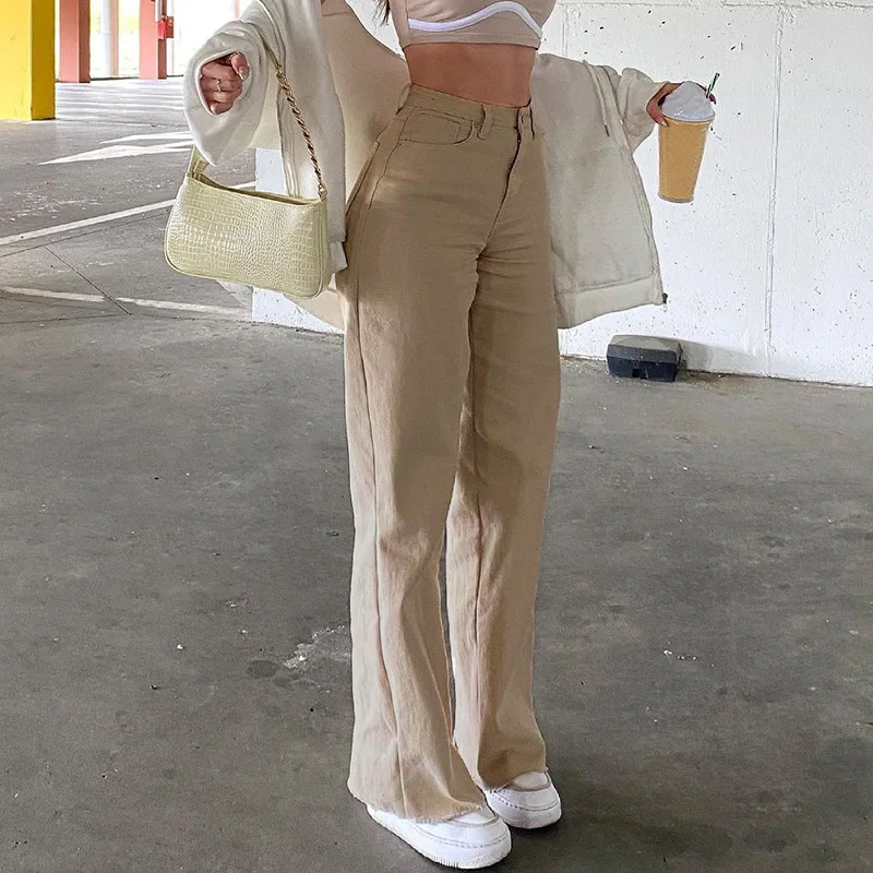 wide leg pants classic khaki pants 