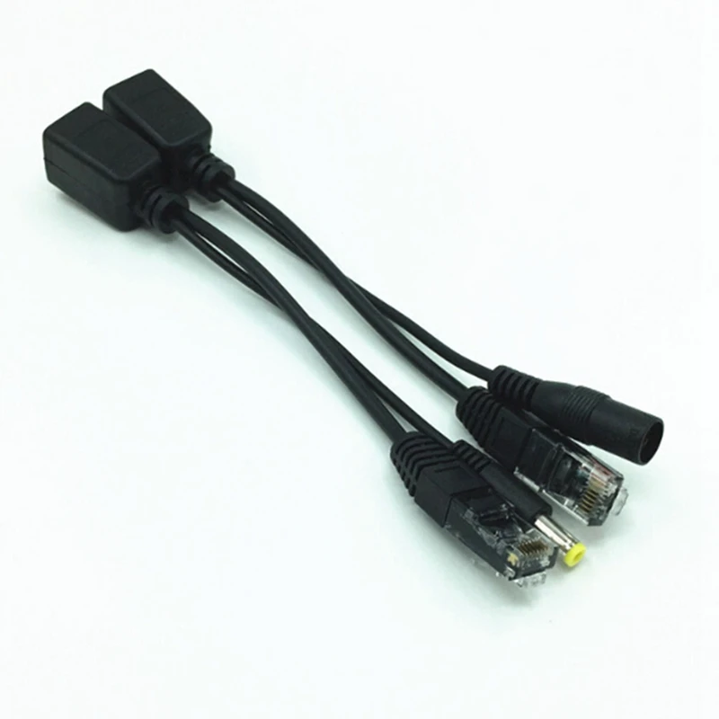 1 пара кабель адаптер POE RJ45 Сплиттер Комплект экранированная лента пассивная мощность более 12 В синтезатор сепаратор Combiner черный