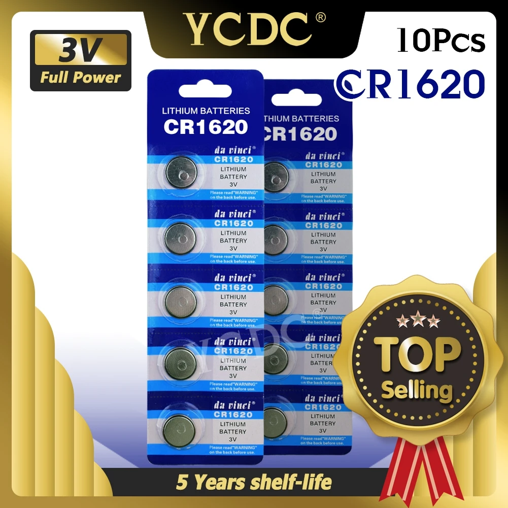 YCDC 10 шт. CR1620 CR 1620 3v литиевая Кнопочная батарея ECR1620 DL1620 для пульта дистанционного