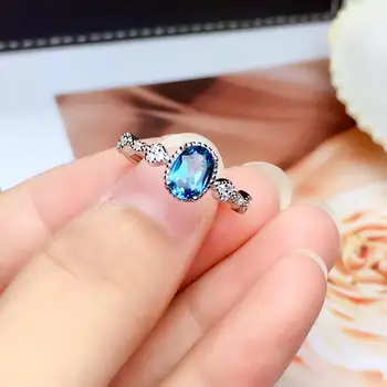 

Natural And Real Topaz Ring Gemstone Wedding Engagement Rings for Women Fine Jewelry Gift Wholesale