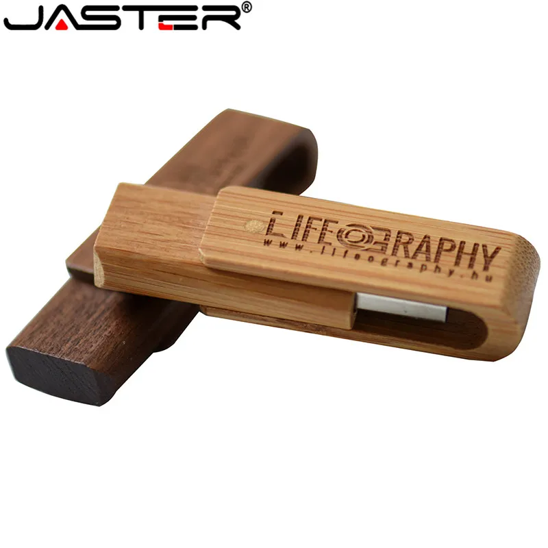 Usb флеш накопитель JASTER с деревянным логотипом 4 ГБ 8 16 32 64 usb 2 0 Подарочная флешка|USB