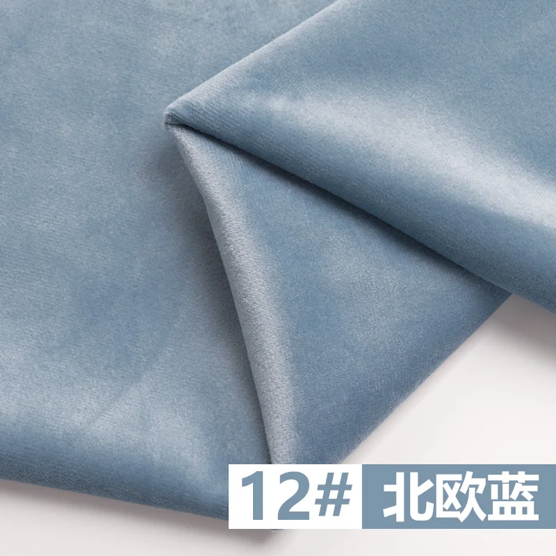 Ширина 155 см серый измельченный шелк Бирюзовый бархат диван шторы ткань обивка ткань на полярда Pleuche диван материал - Цвет: Blue
