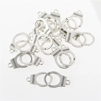

10pcs/pack Vintage Silver Color Handcuffs Alloy Connector For Men Women DIY Necklace Bracelet Jewelry Accessories