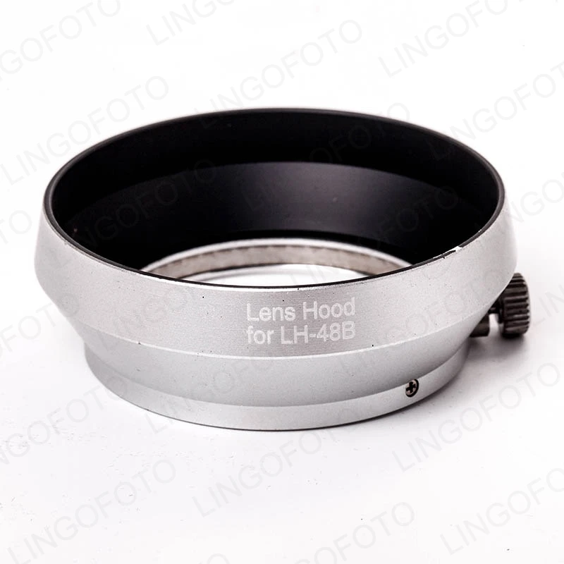 Metal Lens Hood LH48B for Olympus M.ZUIKO DIGITAL 17mm f1.8 Silver