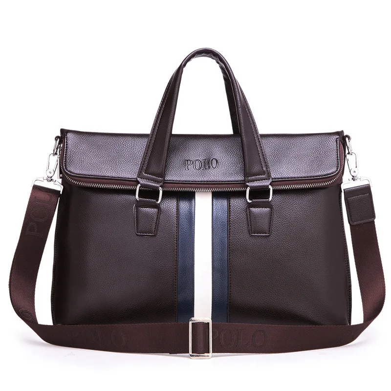 

One Polo New Style Handbag Youth Cross Business Briefcase Shoulder Bag Leather Bag Computer Bag