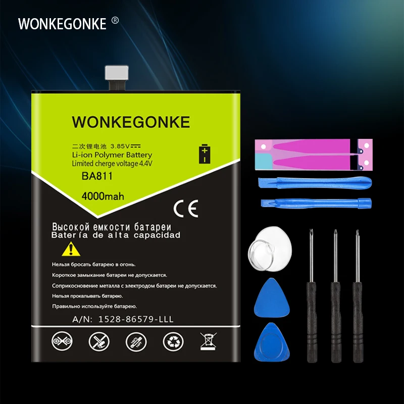 

WONKEGONKE BA811 Replacement Battery For Meizu Meilan 6T Batteries + Tools 2 orders