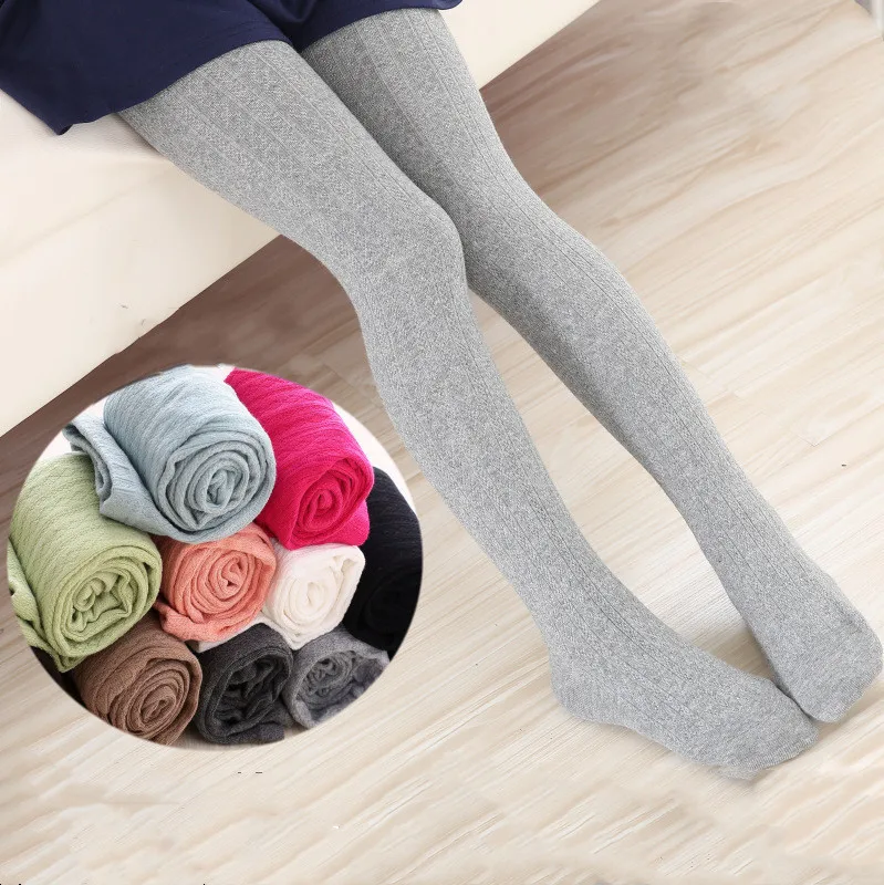 

Spring autumn children pantyhose Korean girls knit warm Soft Cotton Tights Solid Candy Color baby kids Tights