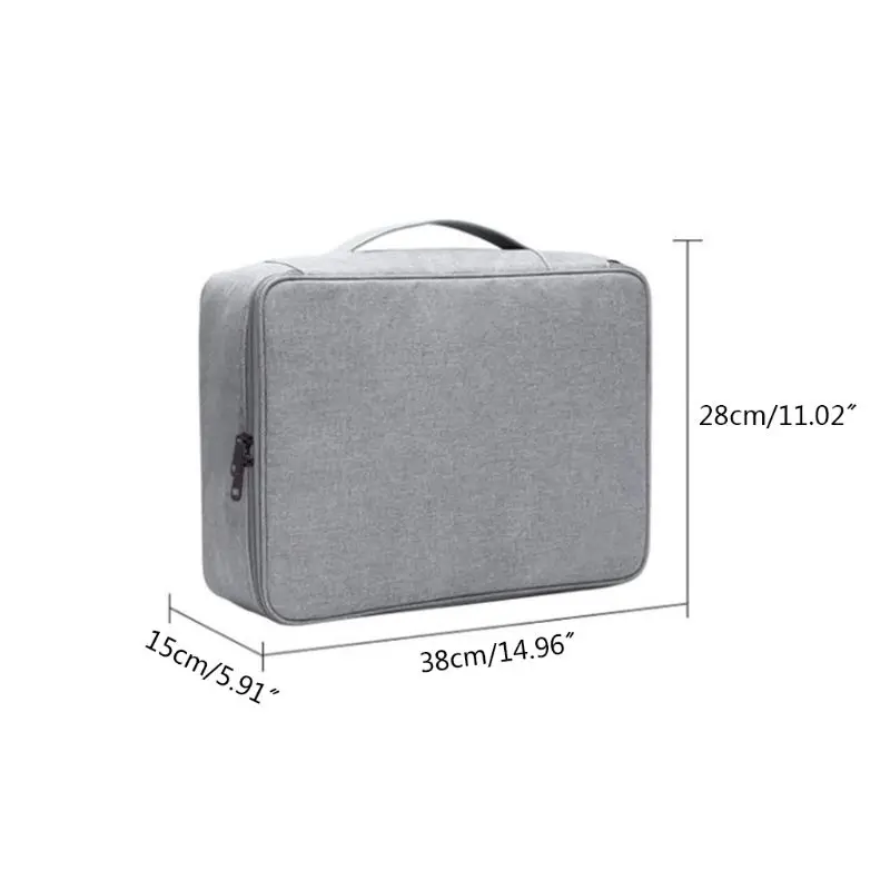 Double Layer Document Ticket Bag Zipper Storage Large Capacity Certificates Files Organizer Travel
