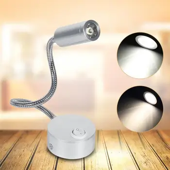 

LED AC 85-265V 1W / 3W Bed Lamp For Reading Study In Cold / Warm White LEDs With Gooseneck OFF / ON Switch