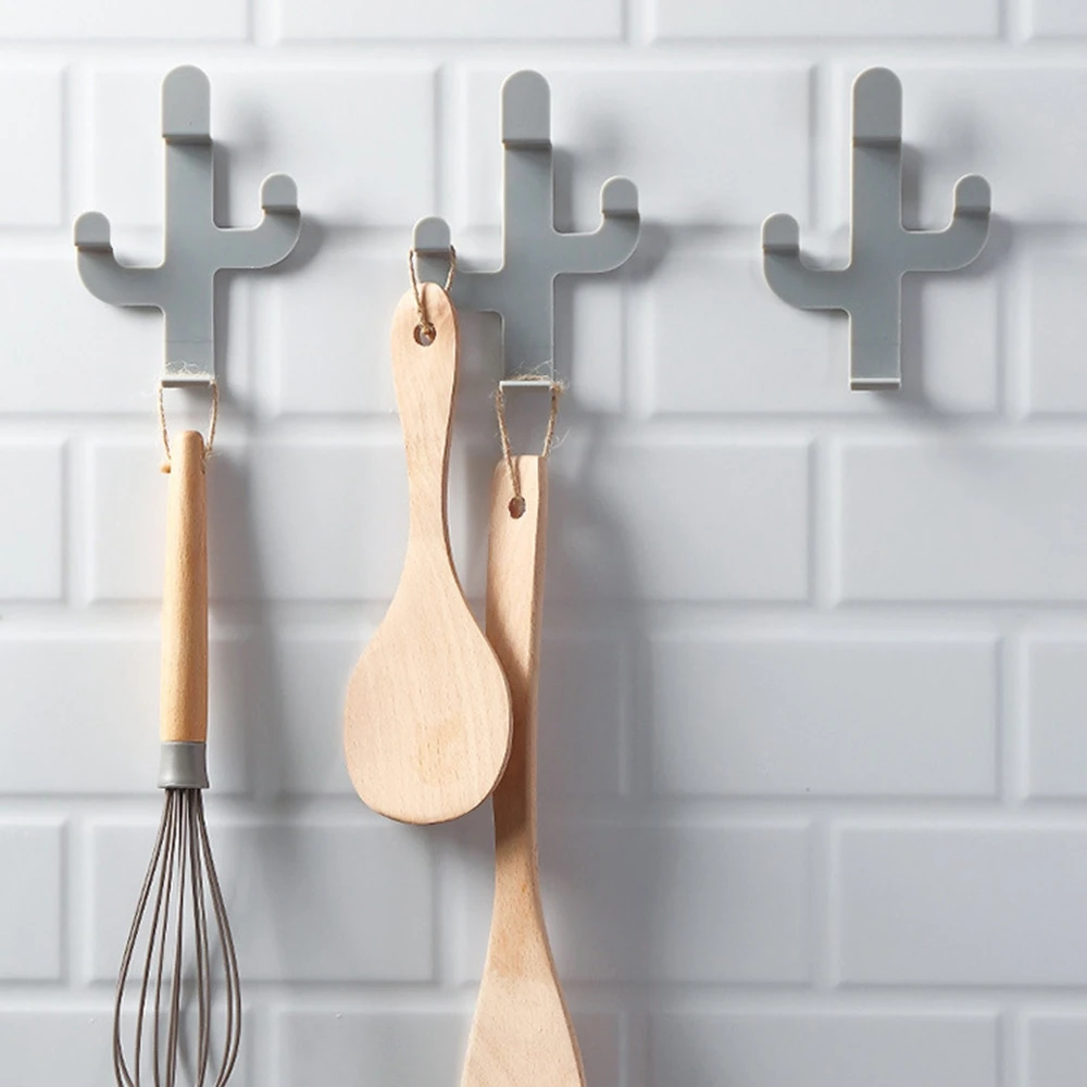 

Cactus Shaped Hooks Self Adhesive Clothing Display Racks Key Holder Wall Hook Coat Hanger Cap Room Decor Show Holder 1Pcs