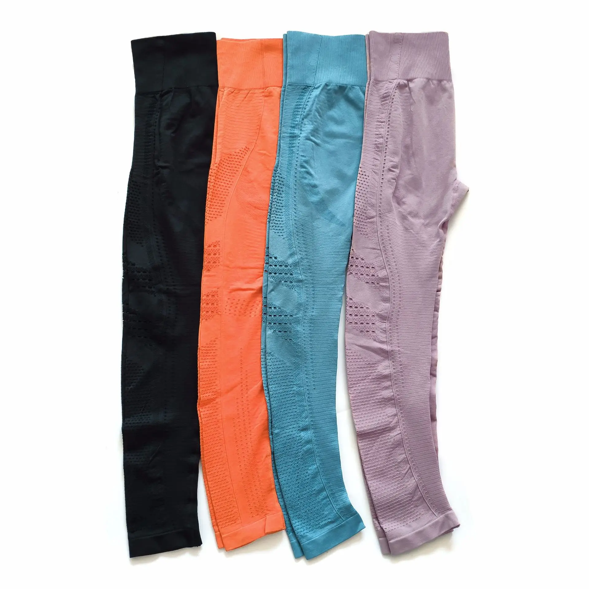 

High waist solid color slim hips tights breathable and comfortable running pants ladies trousers gym sports fitness pants