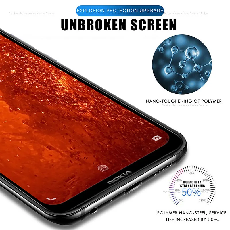 Защитное стекло 9D для Nokia 7 1 полноэкранная защита 3 2 4 9 8 Plus X7 2018 закаленное с полным