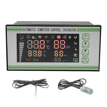 

Thermostat Hatchery Hygrostat Automatic Temperature Probe Eggs Brooder Incubator Controller Humidity Sensor Multifunction Button