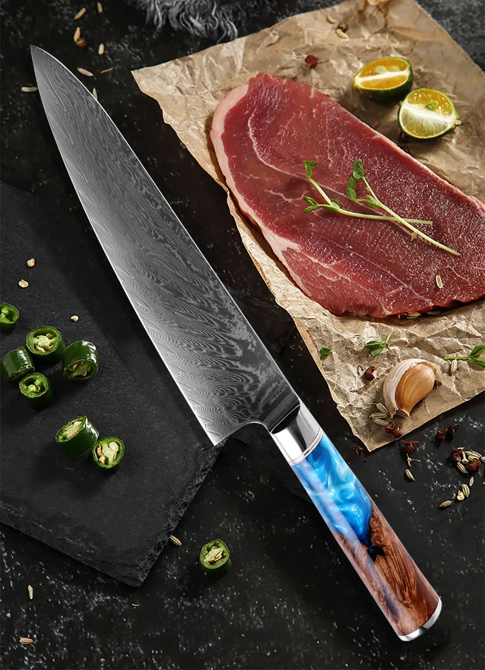  XITUO Chef Knife Damascus VG10 Steel Professional Japanese Kitchen Knife Sharp Cut Cleaver Slicing  - 4000035091215