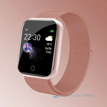 

Stainless Steel Smart Watch Women Men Smartwatch For Android IOS Electronics Smart Clock Fitness Tracker Square Smart-watch Hour