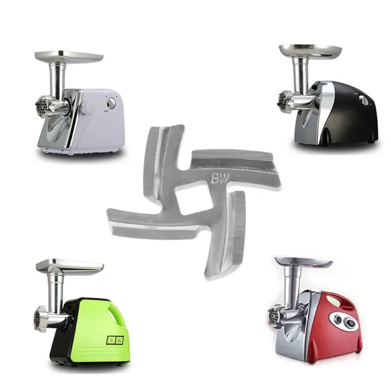 3pcs/set Mincer Knife Stainless Steel 4 Blade Square Hole Meat Grinder Parts