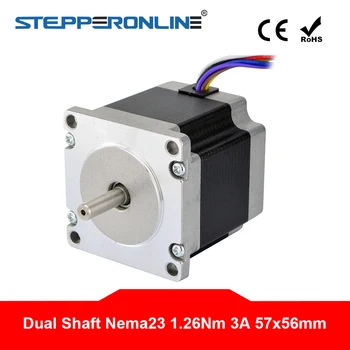 

Dual Shaft Nema 23 Unipolar/Bipolar Stepper Motor 1.8 Degree 1.26Nm (178.4oz.in) 3A 8 Wires For 3D Printer CNC Robot