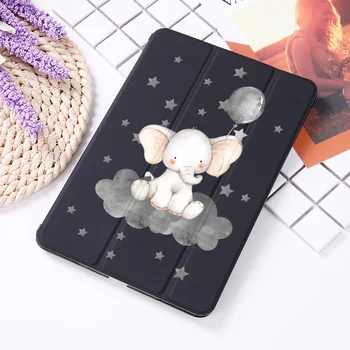 

Ipad 2 3 4 Black Leather PU Hard Back Case Cute Small Elephant Cover Protective For 2020 iPad Pro 11 12.9 10.5 7.9 inch Mini 1 2