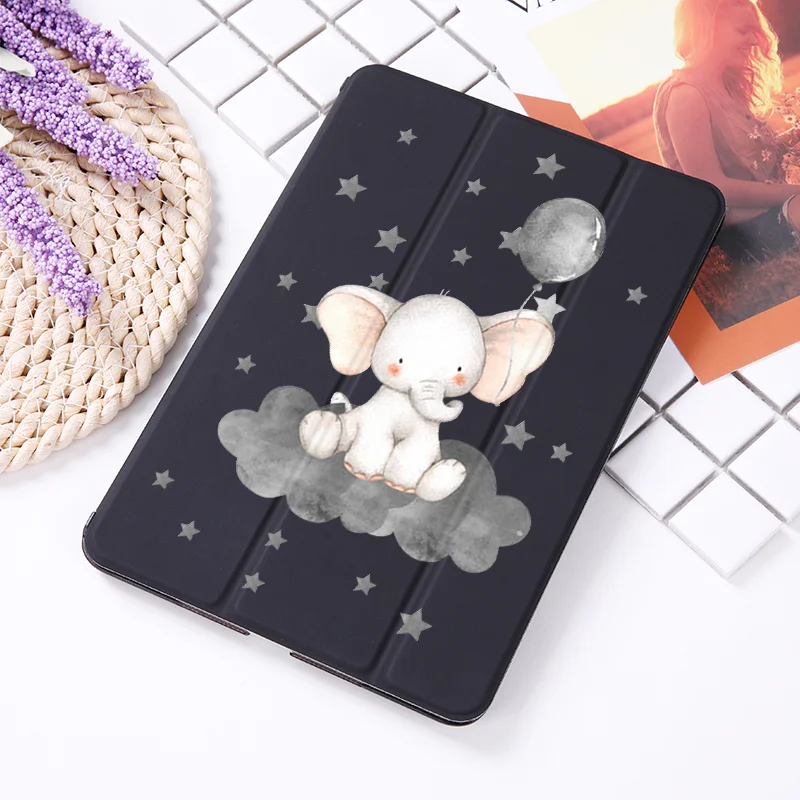 Жесткий чехол-накладка из искусственной кожи для Ipad 2 3 4 черный с милым маленьким