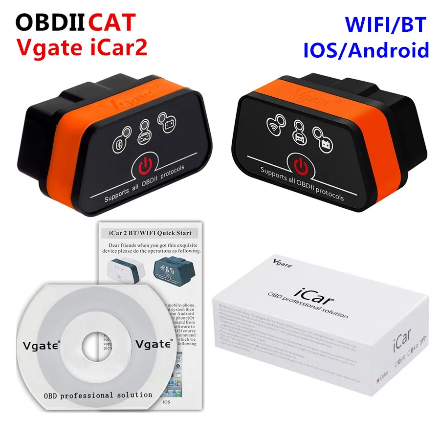 Новый Vgate Bluetooth iCar2 OBDII ELM327 OBD диагностический интерфейс для Android ПК|diagnostic interface|obd