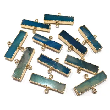 

5pcs Blue Agate Connector-Blue-18x37mm Charm Connector for Jewelry Making Bracelet Accessories Craft DIY handmade