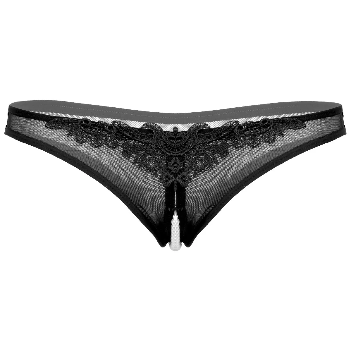 Women Sexy Lingerie Erotic Panties Low Rise Open Crotch Porn See Through Sheer Mesh Underwear Crotchless Briefs Couple Sex Wear