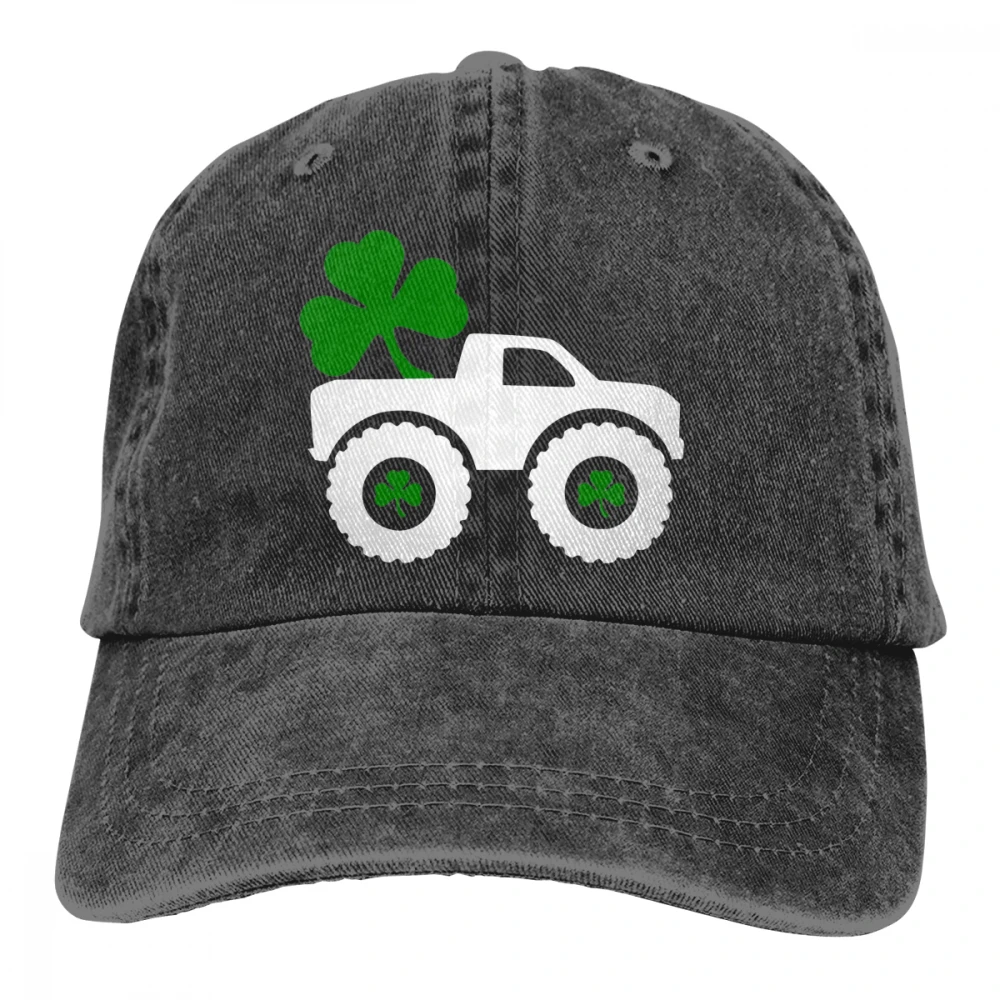Shamrock грузовик Casquette черный унисекс Мужские Женские джинсовые бейсболка с ремешком кепки Регулируемый Гольф папа шляпа