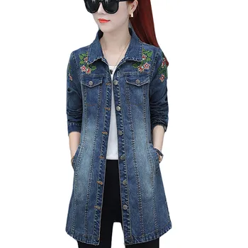

2020 Autumn Women Jackets Embroidery Denim Jacket Loose Casual Jeans Jacket Women Coat Outwear Female Jacket Plus Size