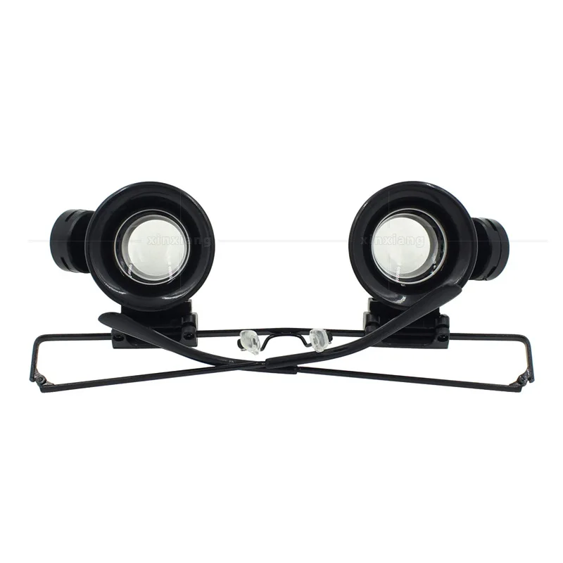 20X Ювелирная Лупа светодиодный лупа увеличительное двойной глаз очки лупа объектив ювелирный ремонт часов лупа увеличение