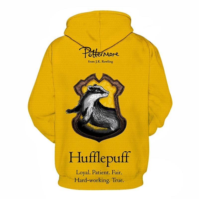 Повседневная Толстовка с принтом из фильма Hufflepuff, осенний спортивный костюм с длинными рукавами для мужчин и женщин, толстовки для мужчин, уличная мужская Толстовка