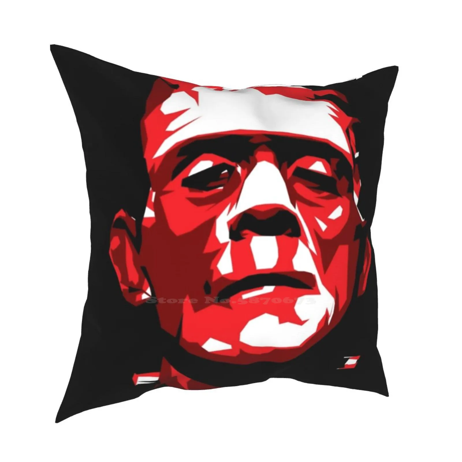 Frankenstein - Vector Funny Cute Decor Square Pillowcase Monster Movie Horror Gory Scare Fright Pain Emboss Blood | Дом и сад