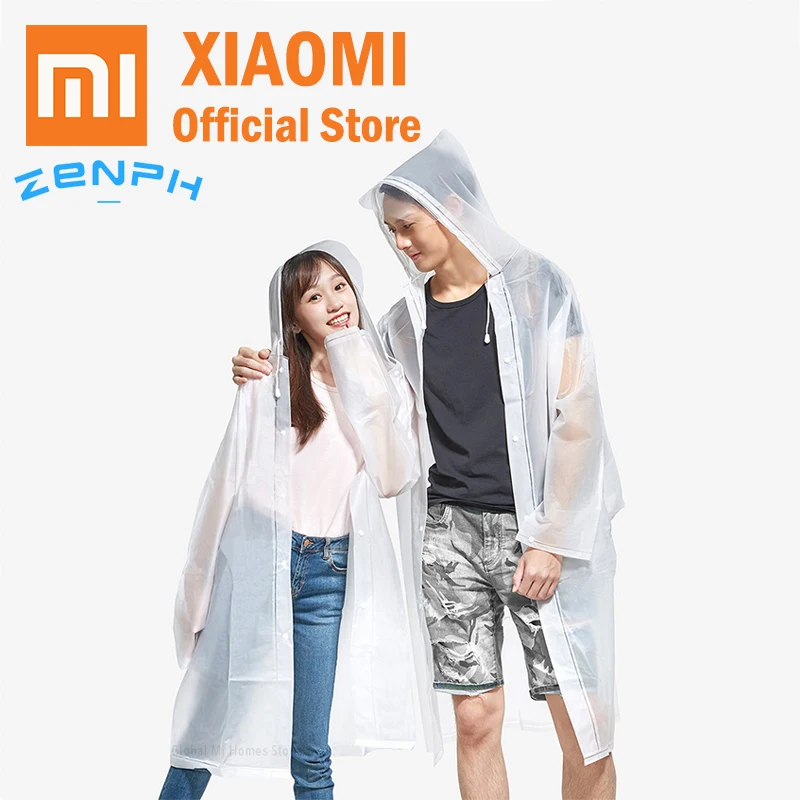 

Fashion Xiaomi Zaofeng RainCoat Outdoor Travel Foldable Windproof Transparent Rainwear Adult Poncho Light Weight Men Women Lady