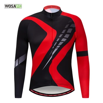 

WOSAWE Long Sleeve Men's Cycling Jersey Breathable Autumn Cycling Bicycle Clothing Quick-Dry Mountain Road MTB Bike Clothes
