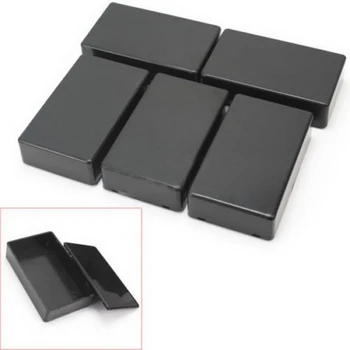 

5pcs Waterproof ABS Wire Cable Indoor Outdoor Junction Box Shell Power Instrument Black Case Monitoring Tool Electronic Project