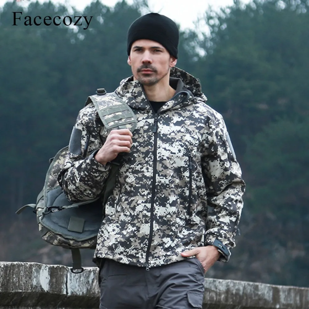 Мужская камуфляжная куртка Facecozy водонепроницаемая уличная тактическая