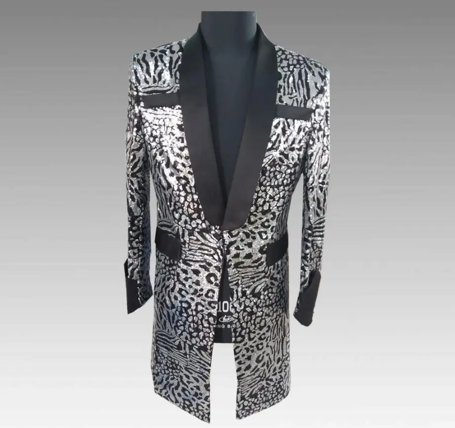 

S-6XL!!Manufacturers direct foreign trade tail pattern long gray suit 2019 new men's Korean suit jacket.